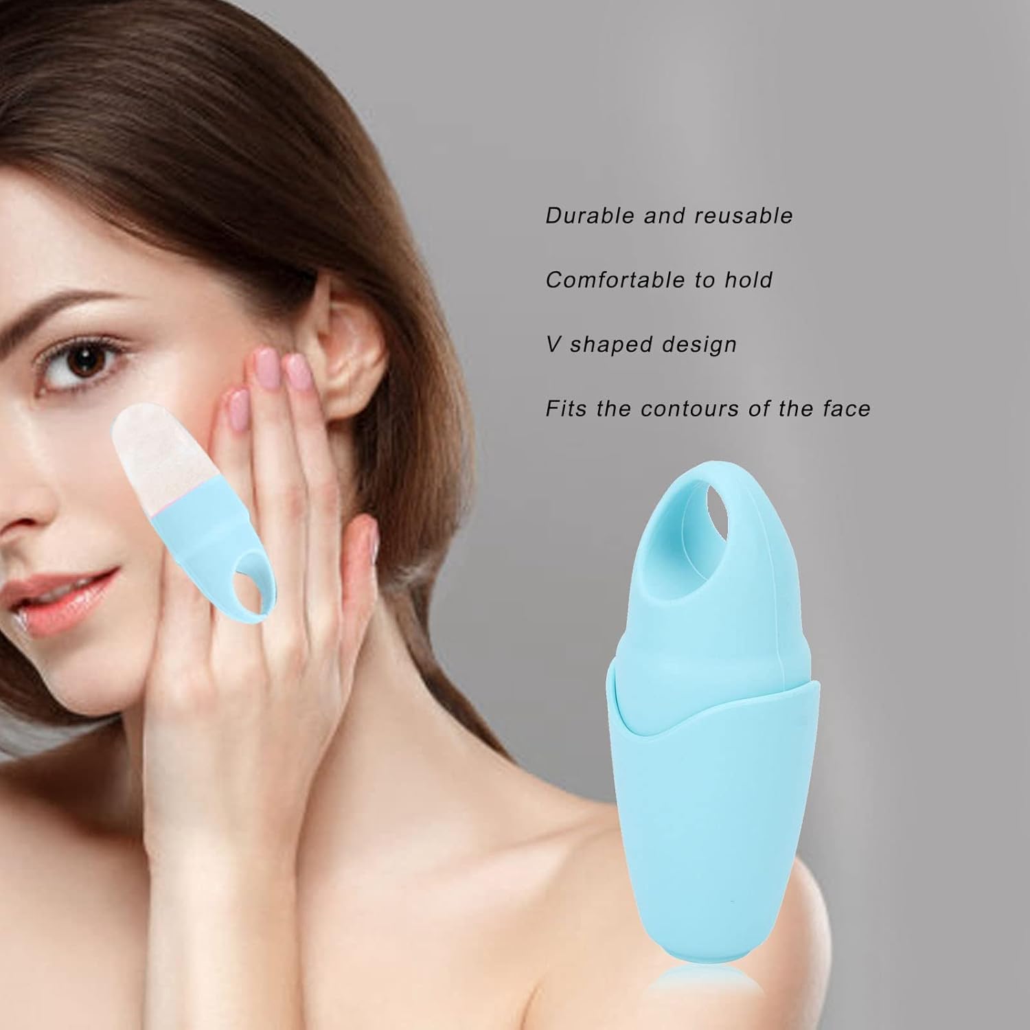Diseño opcional en forma de V de 2 colores, masaje facial Gua Sha para reducir los poros, eliminar ojos hinchados, estiramiento facial, molde de