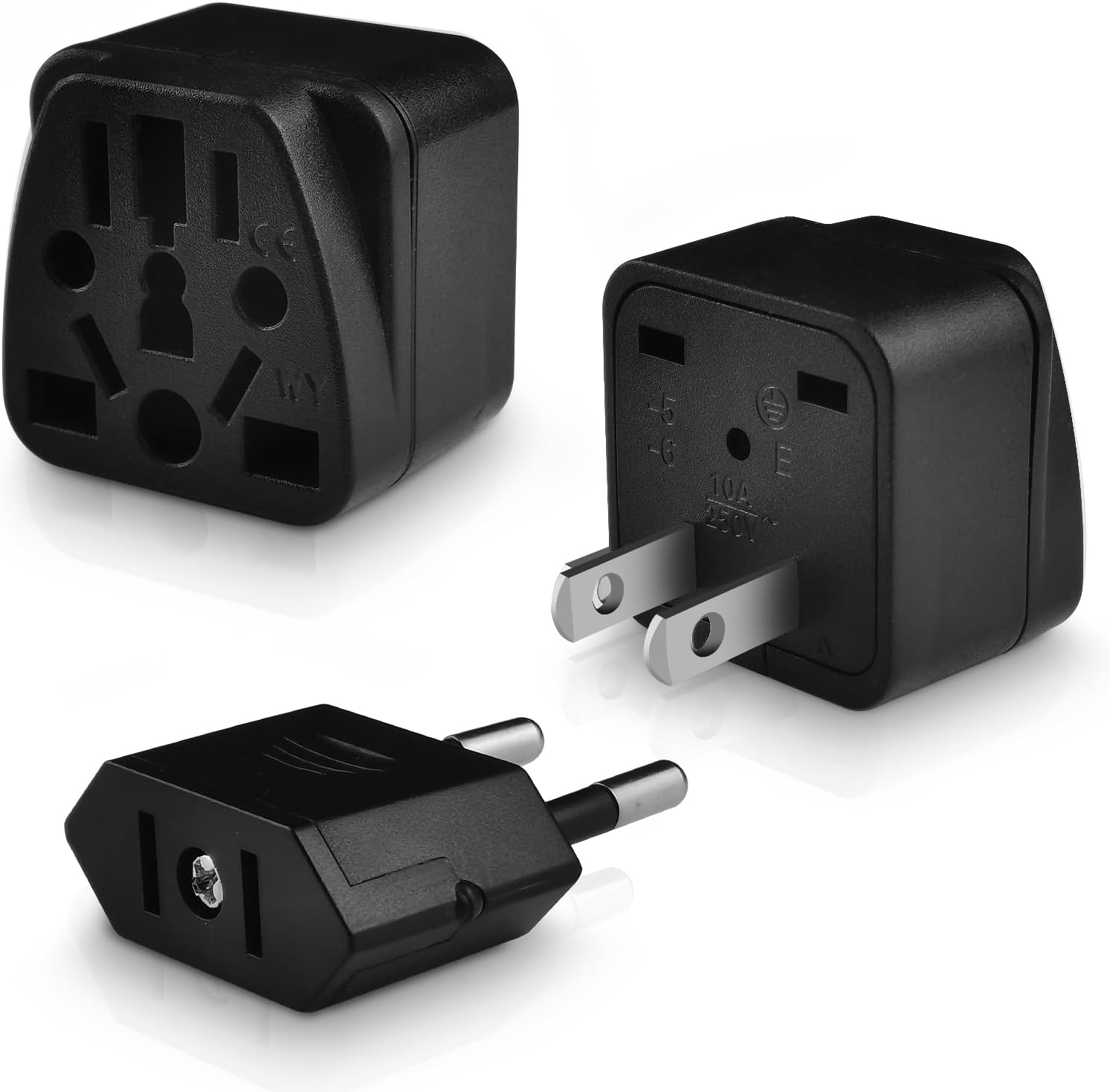 Adaptador de enchufe de Reino Unido a EE. UU., adaptador de viaje Europa AU CN JP Asia Italia Suiza a Estados Unidos y Japón Adaptador de enchufe