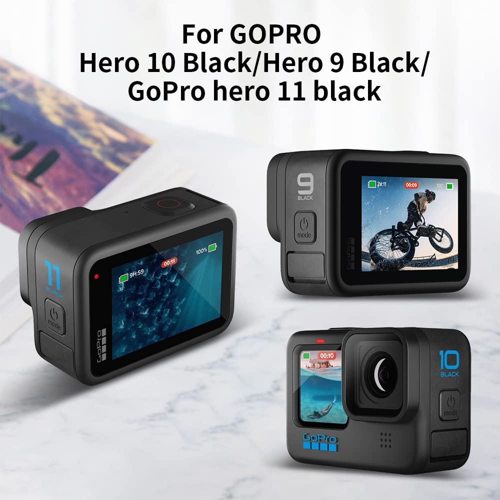 Batería recargable de repuesto para Gopro Hero 9Hero 10Hero 11 Black Camera Paquete de 3 baterías y cargador USB de 3 canales Combo