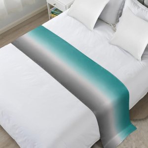Full Bed Runner Teal Turquoise Gray Gradient Bedding Runner Scarves Decorative Bed Scarf,Gradual Color Design Modern Art Soft Bed Runners for Full Bed Runner Teal Turquoise Gray Gradient Bedding Runner Scarves Decorative Bed Scarf,Gradual Color Design Modern Art Soft Bed Runners for