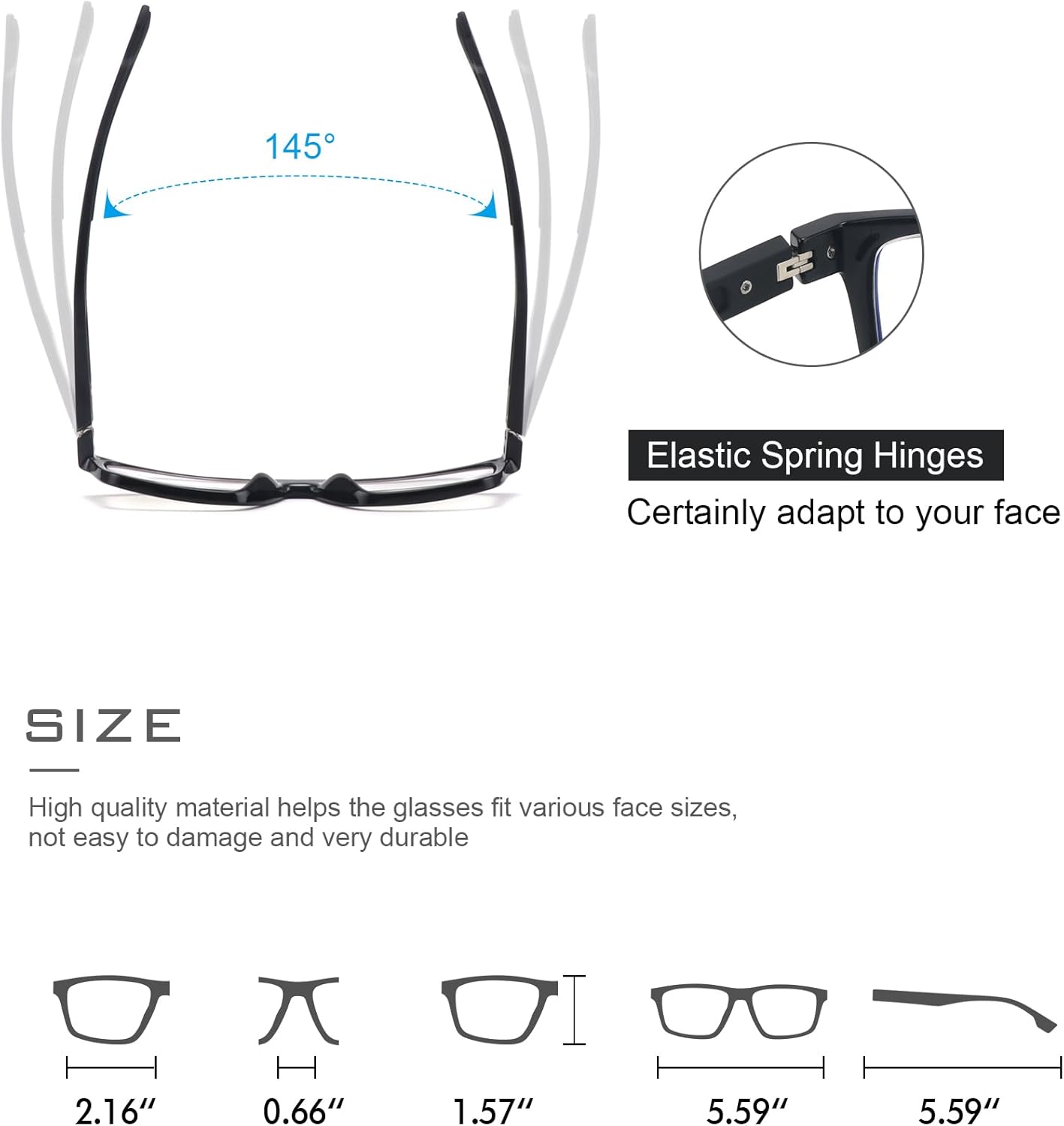 Paquete de 2 lentes de lectura progresivos de alta calidad para hombres, marco TR90, lectores multifocales, resistentes con bloqueo de luz azul,
