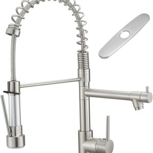 AIMADI Grifo para fregadero de cocina, comercial de una sola manija, grifo de cocina extraíble con placa de cubierta llaves para fregaderos de cocina AIMADI Grifo para fregadero de cocina, comercial de una sola manija, grifo de cocina extraíble con placa de cubierta llaves para fregaderos de cocina