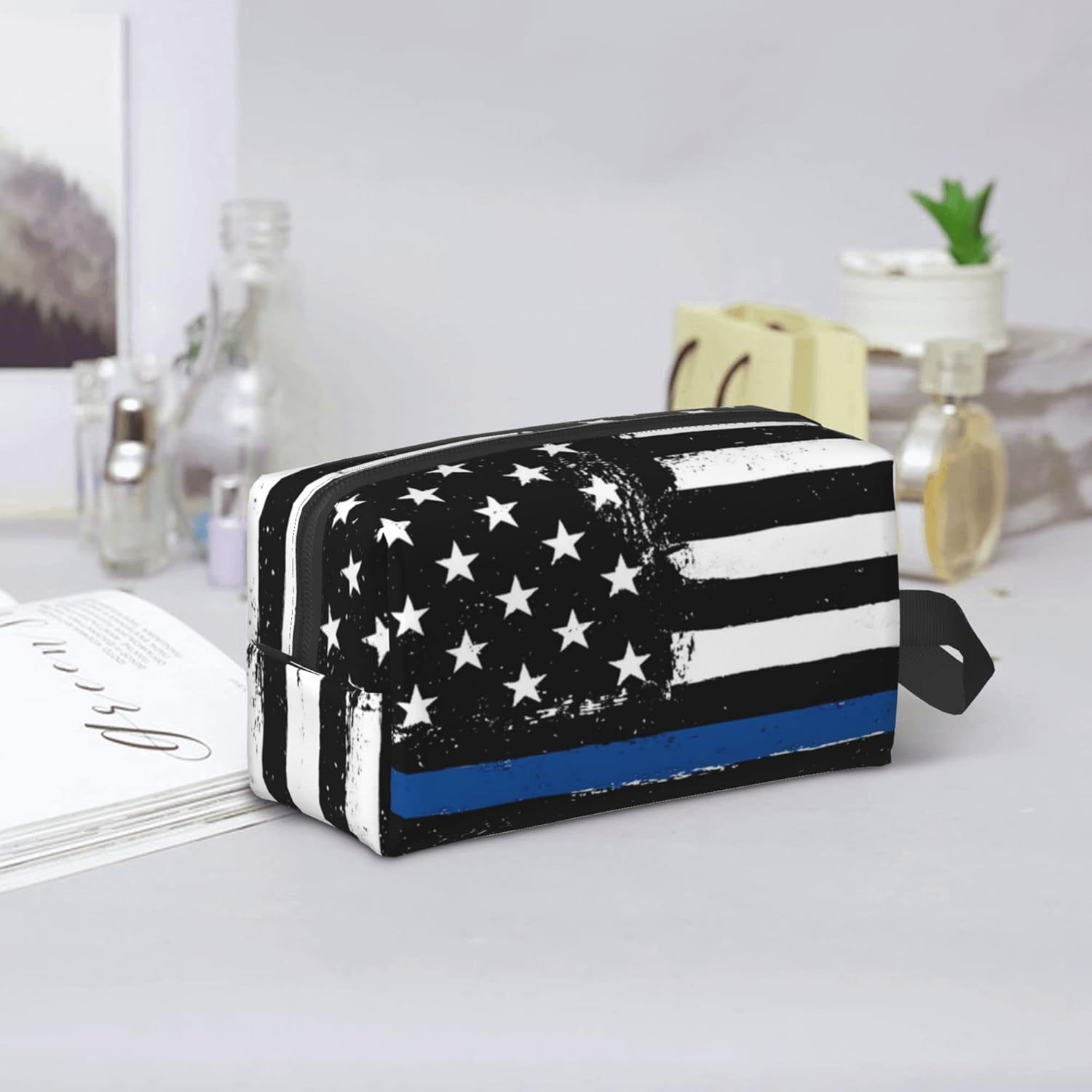 Bolsas de maquillaje grandes para mujer, bolsa de cosméticos impermeable, bolsa de maquillaje de doble cara, bolsa de aseo con cremallera para