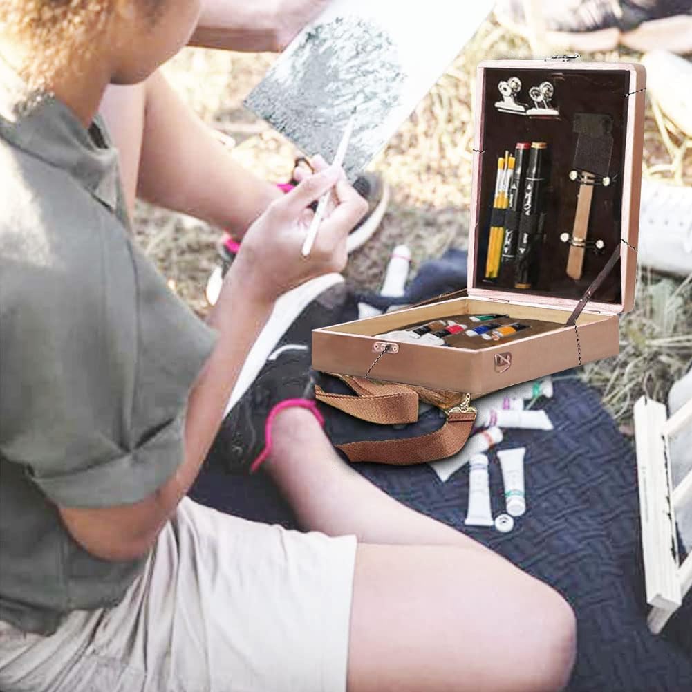 Writers Messenger – Caja de madera – Regalos para artistas, regalos para escritores, caja de escritura portátil, bolsa de herramientas de arte, caja