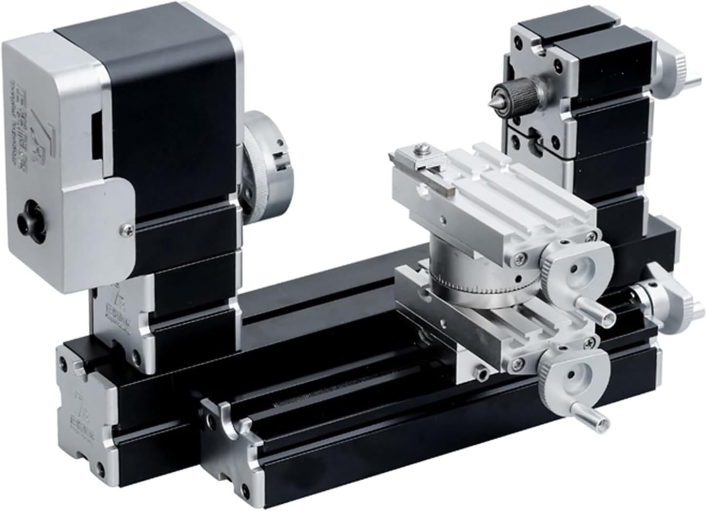 Alta potencia 60 W potente mini metal DIY 4 ejes Torno giratorio Tornos Máquinas herramientas con base 12000 rpm para madera metales blandos