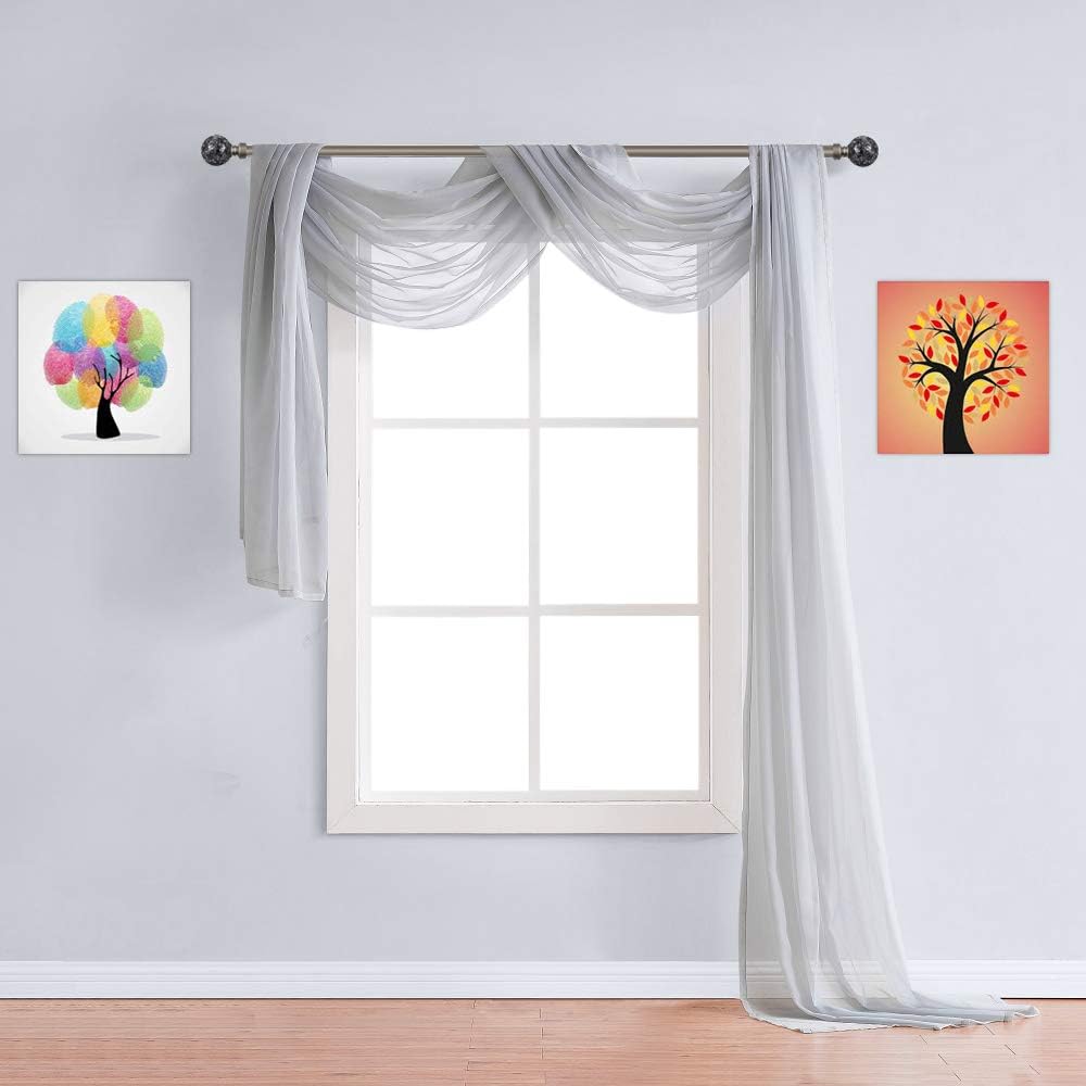 WARM HOME DESIGNS The Yard – Tela gris plateada de 4 yardas de largo. Tela transparente a granel de 55 pulgadas de ancho para cortinas de toldo,