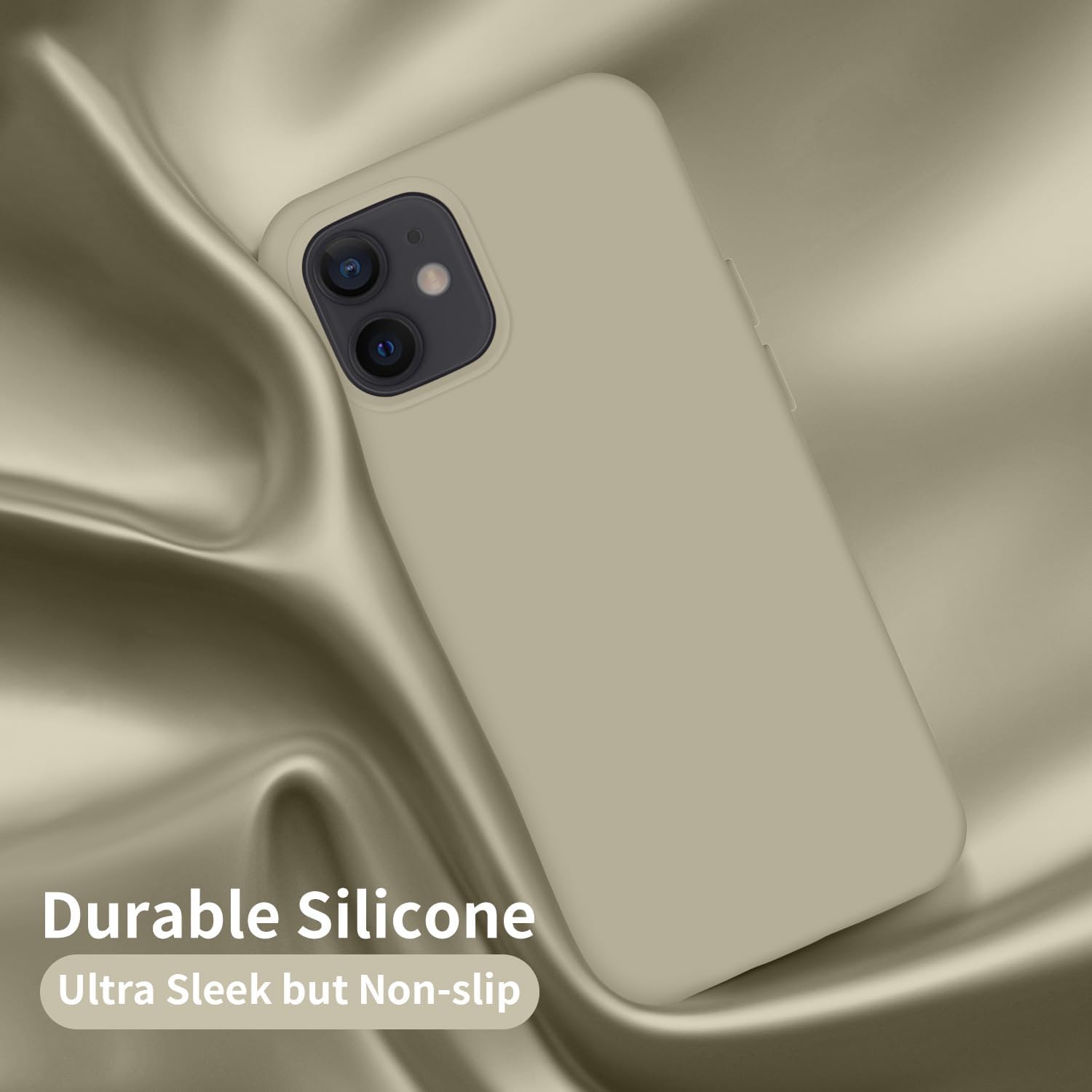Cordking Funda diseñada para iPhone 12, diseñada para iPhone 12 Pro, funda de silicona a prueba de golpes con forro de microfibra suave antiarañazos