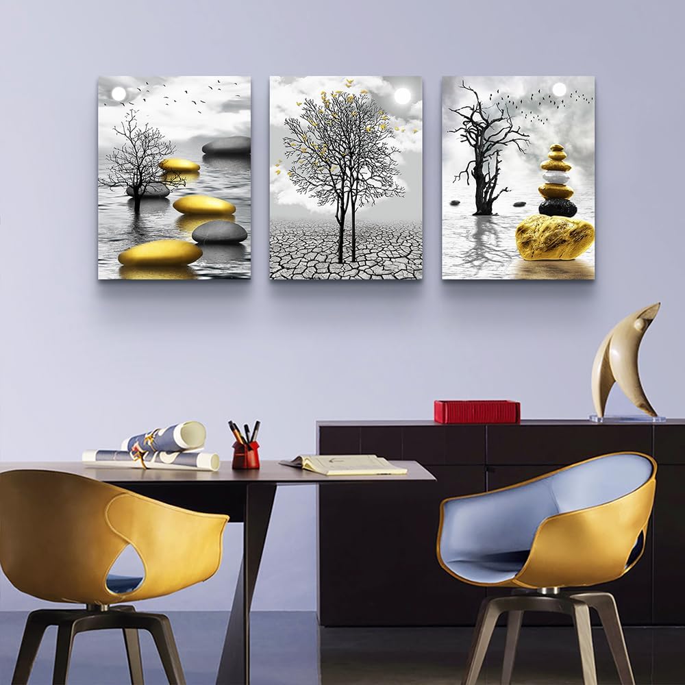 Lienzo decorativo de pared para sala de estar, decoración de pared para dormitorio, imágenes abstractas amarillas para pared, baño, pinturas en