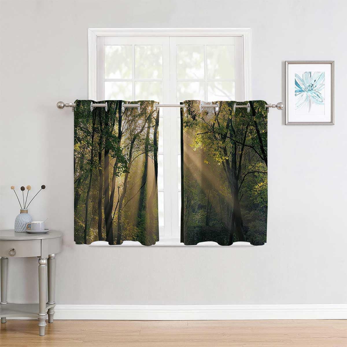 YANFENQI Cortinas Farm House Decor Grommet Short Cortinas para Closet Sin Puerta Boho Drapes 85Inch Width by 85Inch Length,2 Panels