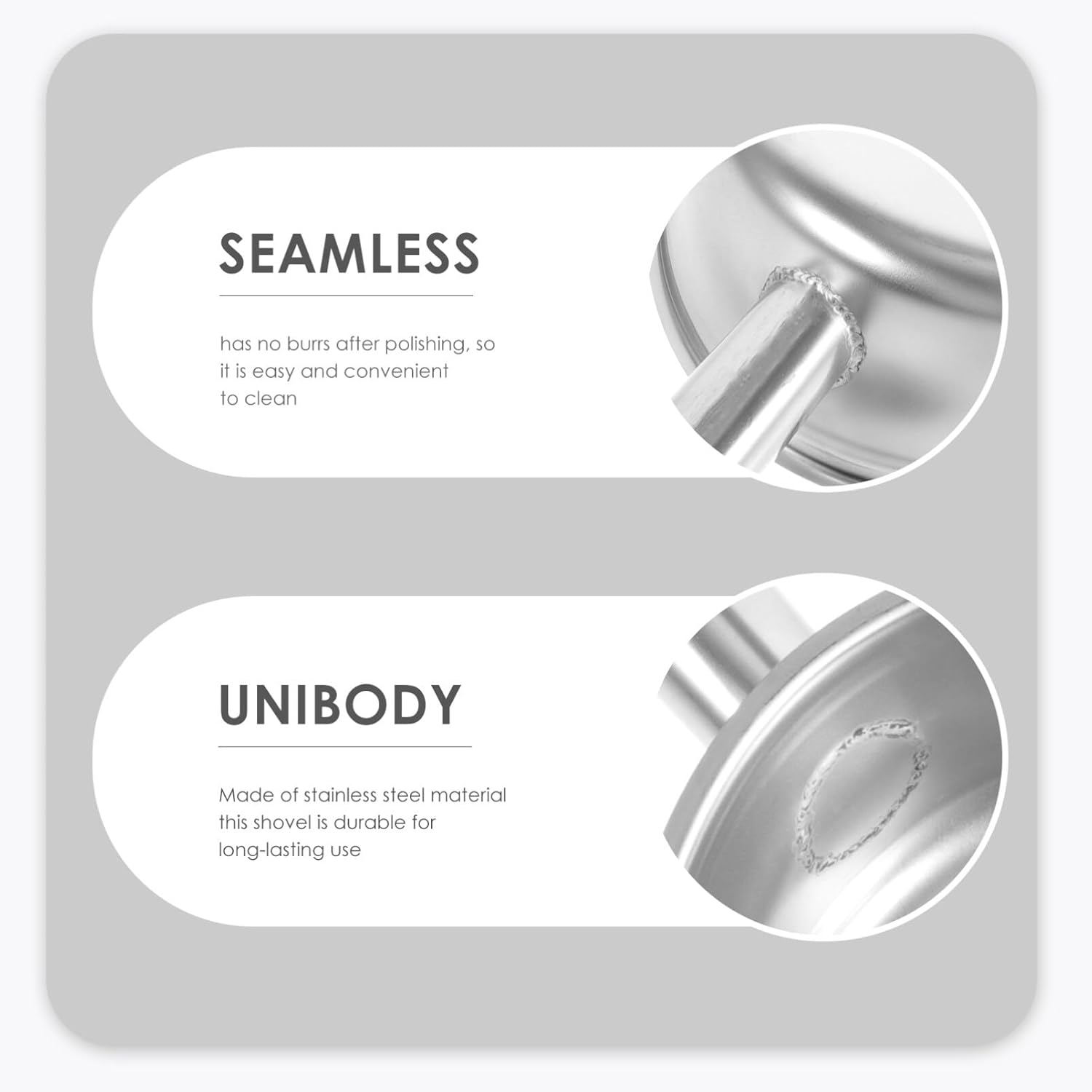 Healifty Sartén de acero resistente para polvo, cuchara de mano, cucharas de cocina, cucharas de baño, cucharas de alimentos, dulces, azúcar, pala
