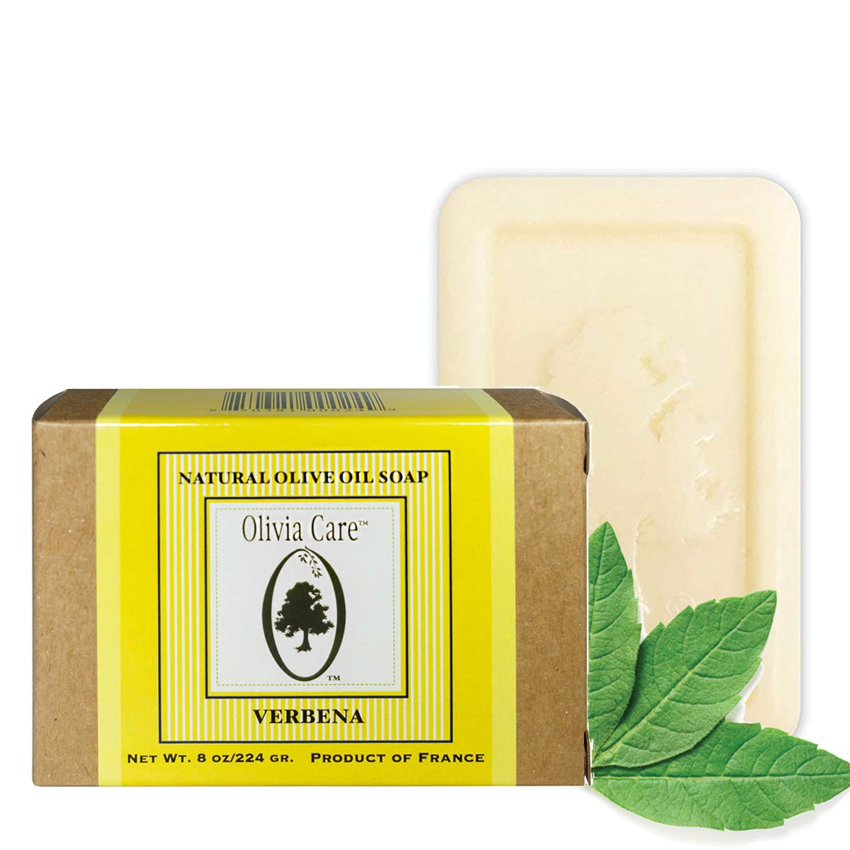 Té verde, mandarina, verbena, lavanda  Jabones de barra de oliva naturales y orgánicos, 8 onzas (tamaño grande) por Olivia Care -Triple molido, puro