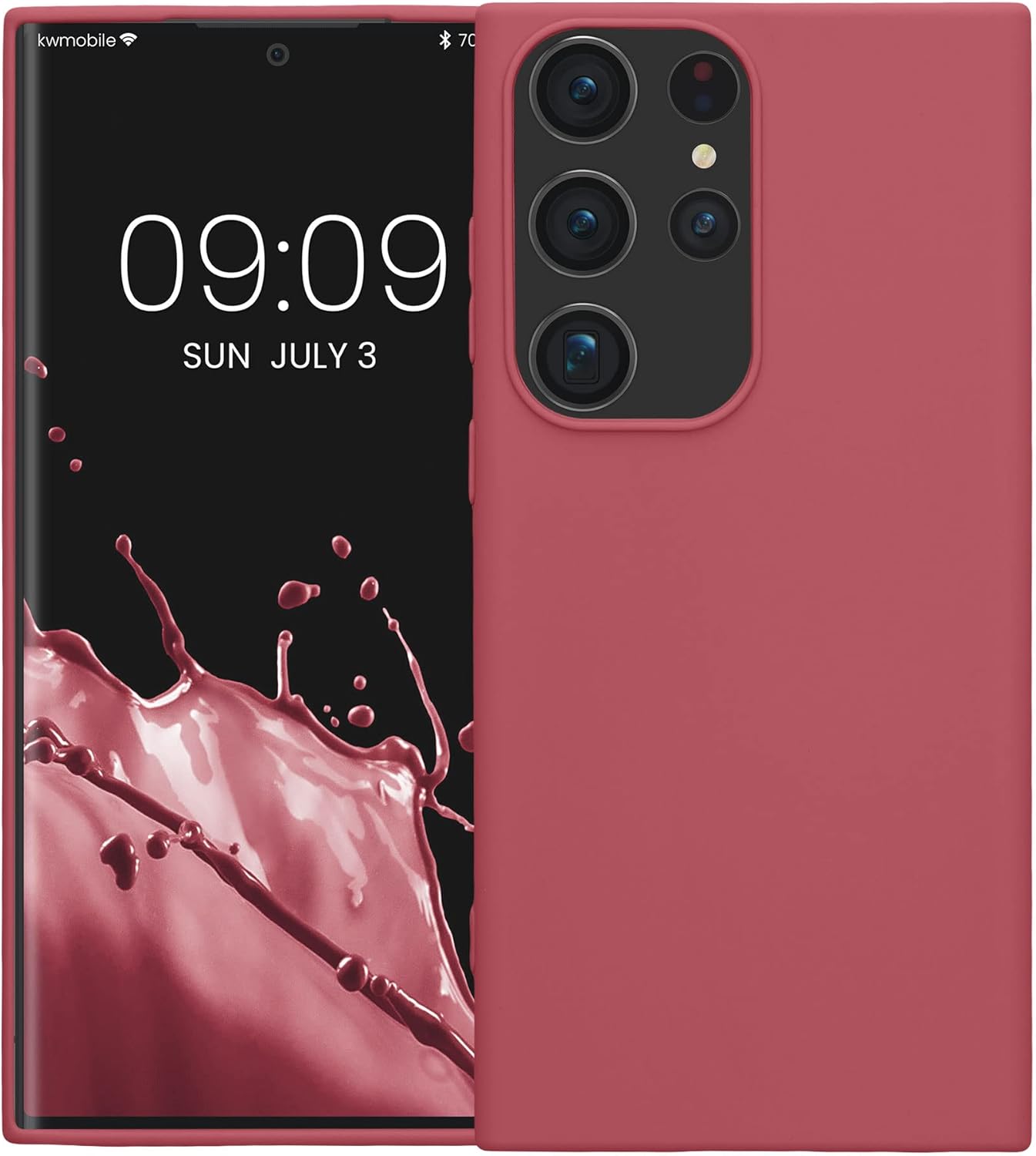 kwmobile Funda compatible con Samsung Galaxy S23 Ultra – Funda protectora de silicona TPU suave y delgada, color rosa oscuro