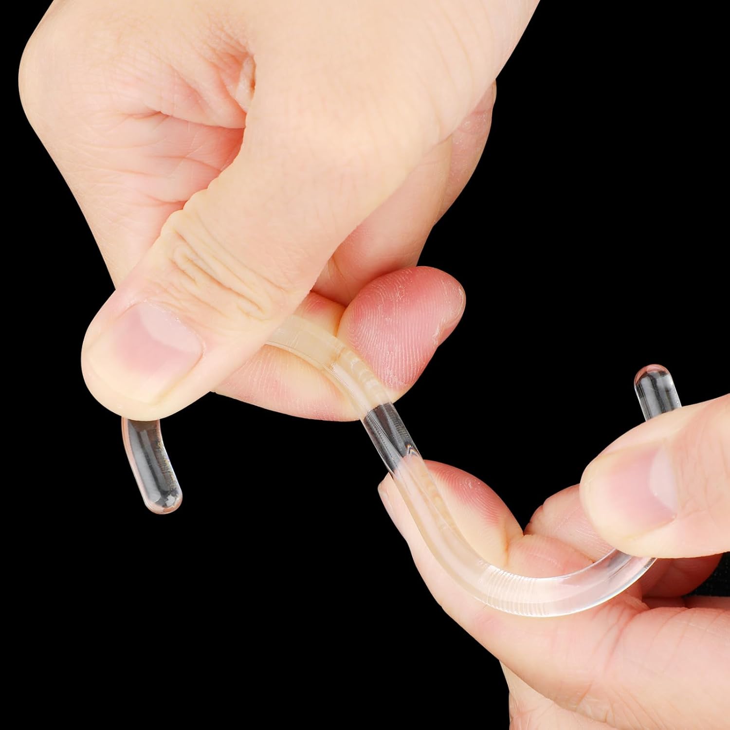 COMNICO 24 anillos de cortina de ducha de plástico en forma de C, ganchos para cortina de ducha, anillos de color blanco, transparente, fuerte,