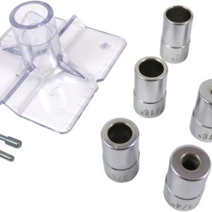 Kit de guía de taladro con 6 bujes de 316″, 14″, 516″, 38″, 716″ y 12″ Kit de guía de taladro con 6 bujes de 316″, 14″, 516″, 38″, 716″ y 12″