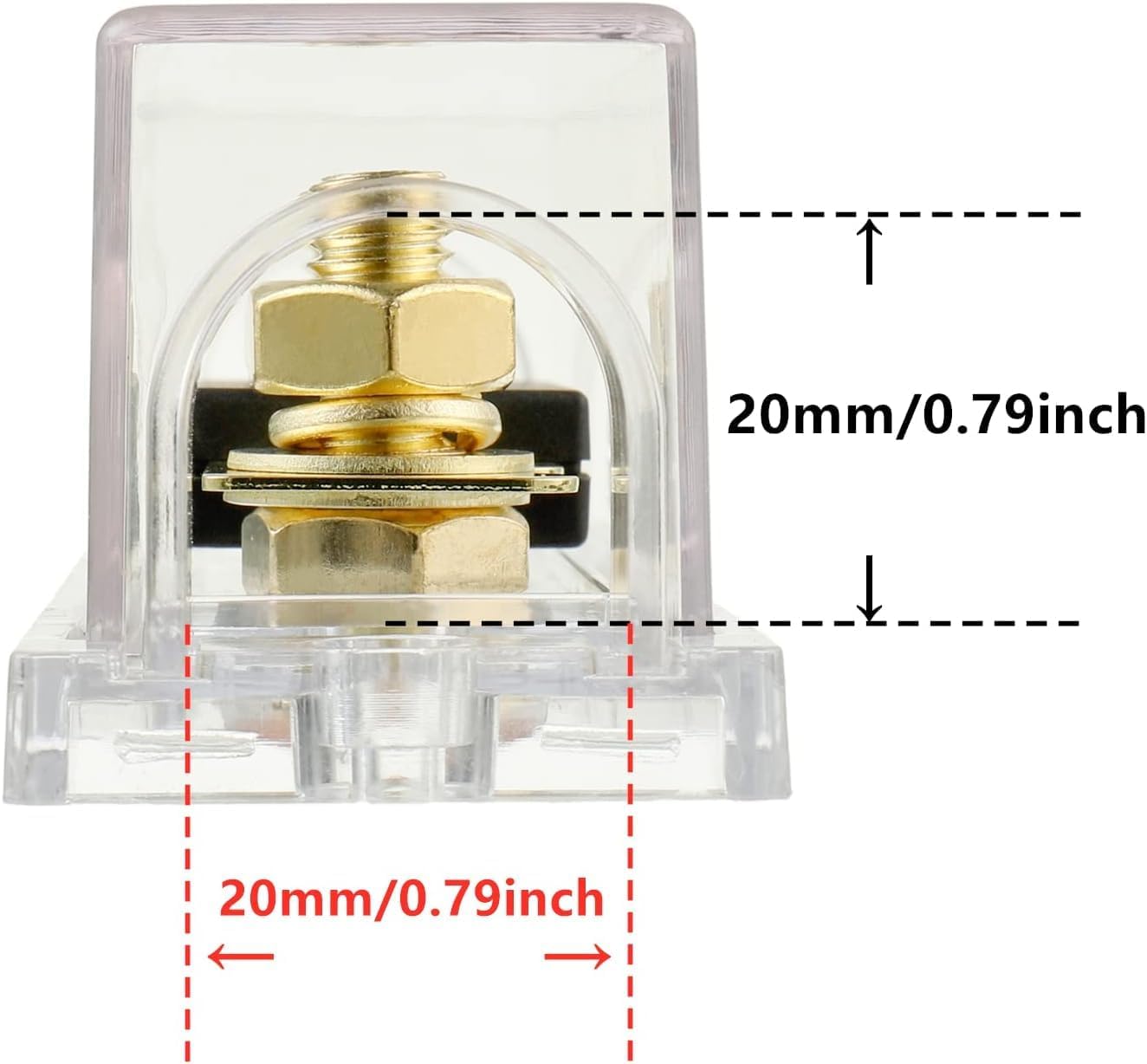 BOJACK 2 unids 60A Clear Shell ANL Fuse Holder y 2 Pcs 60Amp 32 VDC ANL fusibles para sistema de audio y video