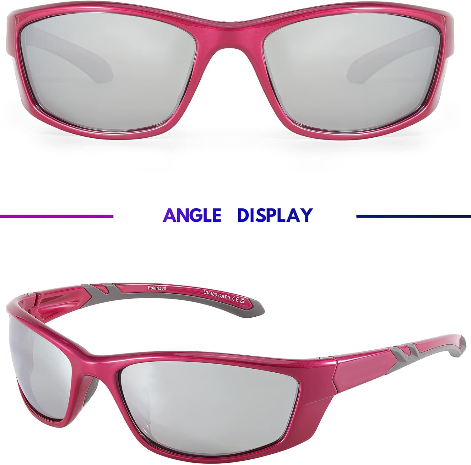 TJUTR Lentes de sol deportivos polarizados para hombres y mujeres, lentes de sol envolventes con lente UV400 para ciclismo, pesca, correr