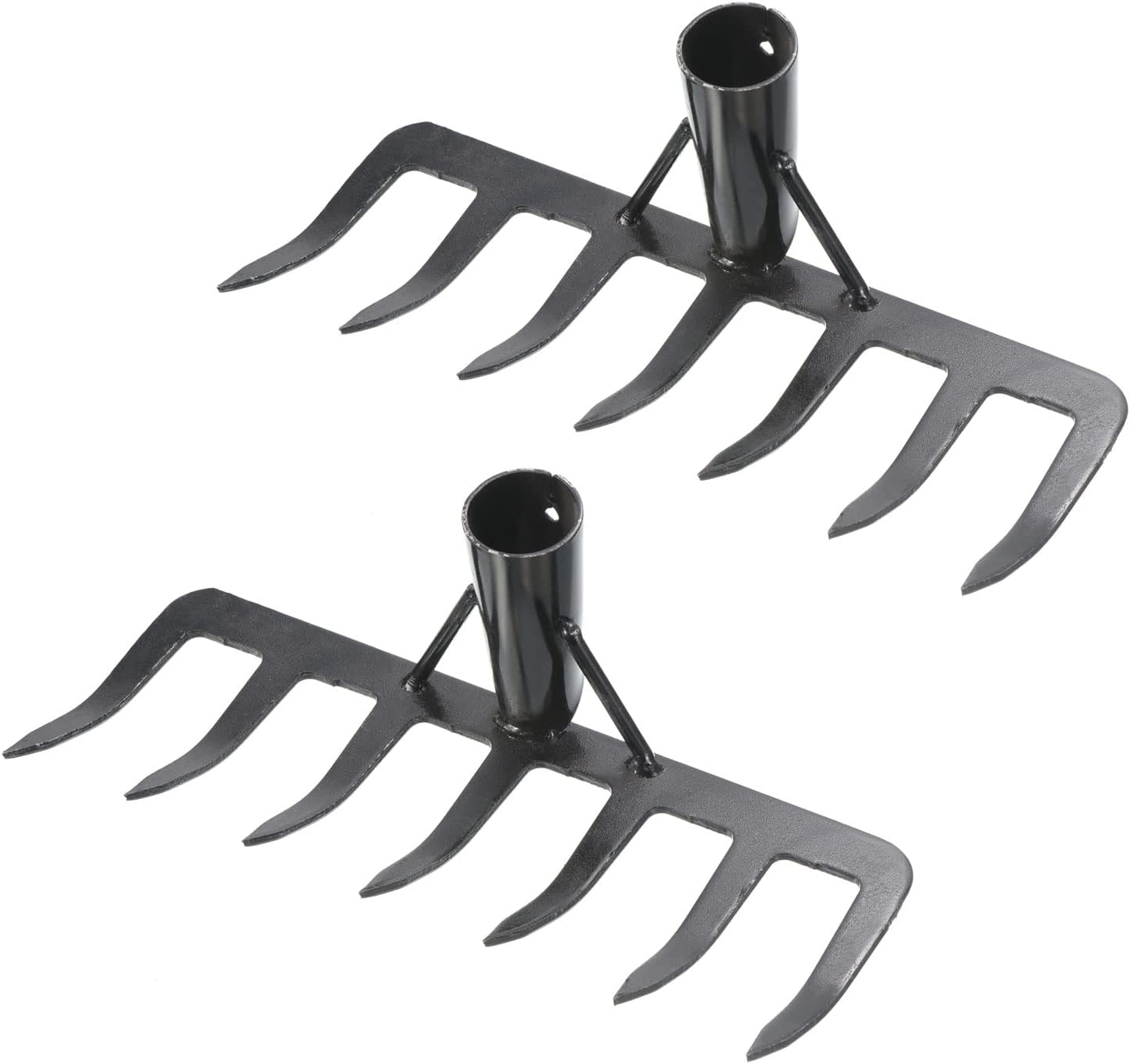 PATIKIL 7 dientes de repuesto de rastrillo de jardinería manual, 2 piezas de acero de alto carbono endurecido aflojador cultivador de suelo para