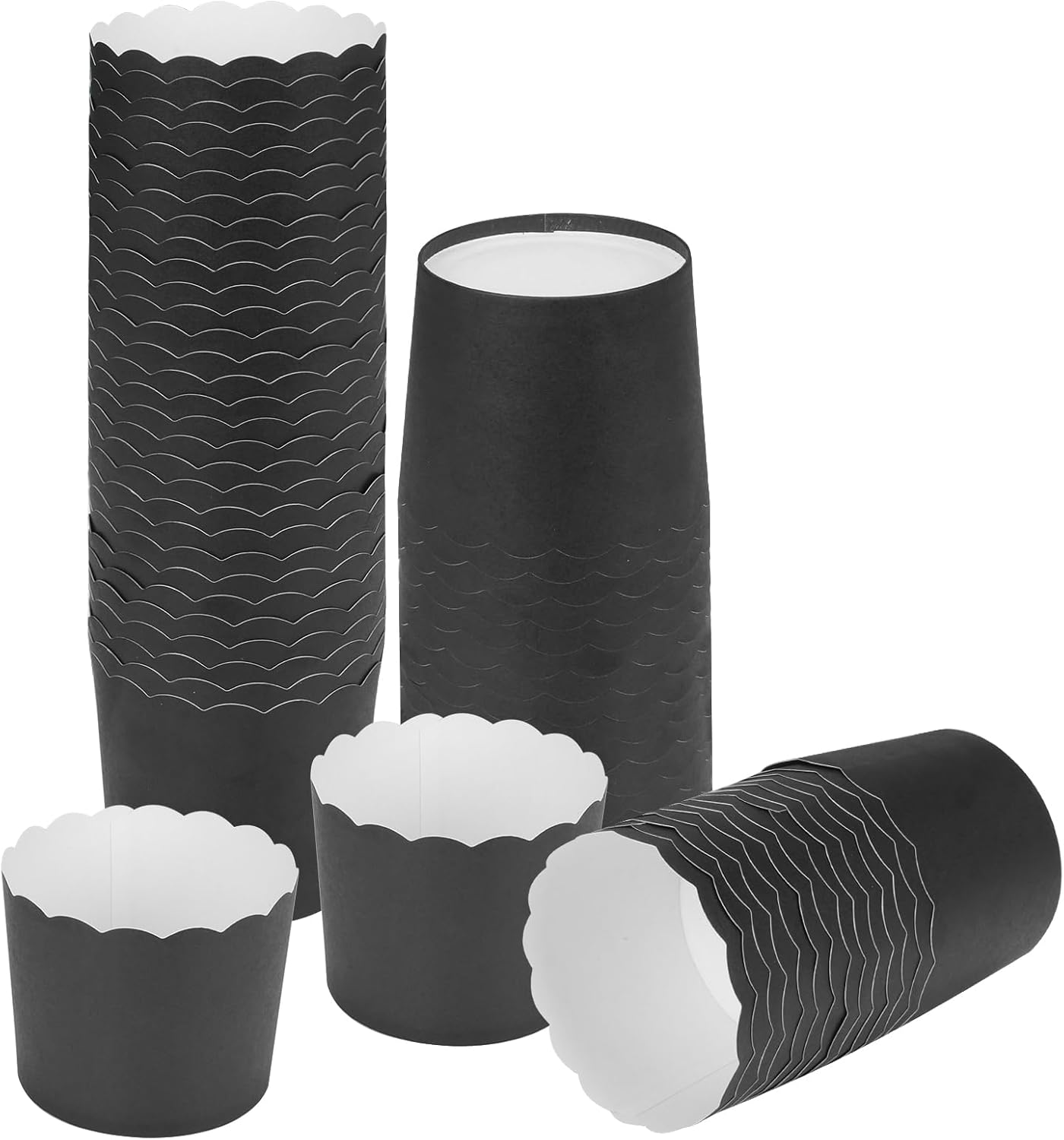 Paquete de 60 tazas de papel para hornear, grandes a prueba de grasa, para magdalenas, magdalenas, envoltorios desechables para cumpleaños, baby