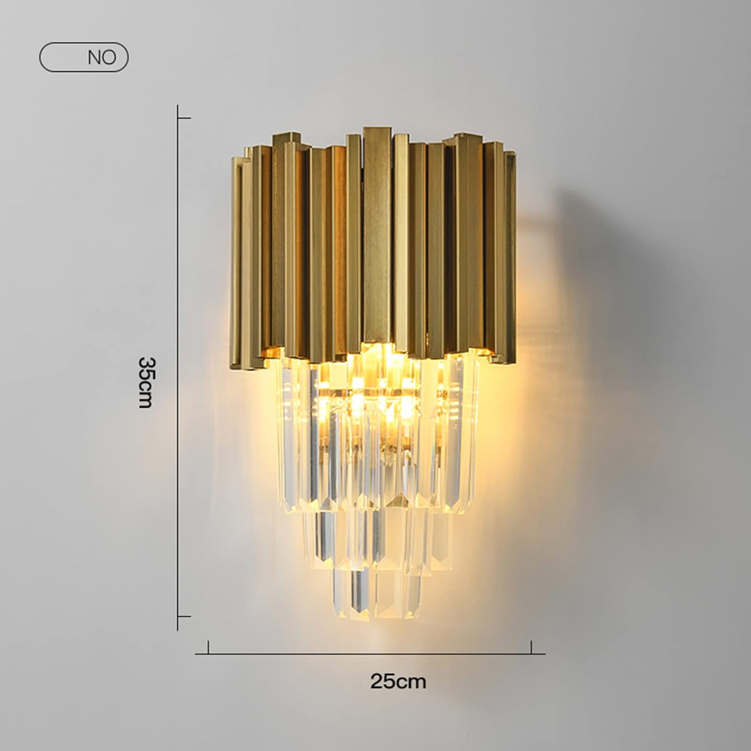 E12 Base dorada y apliques de pared de cristal de cristal, lámpara de pared de cristal moderna lámpara de pared de cristal dorado