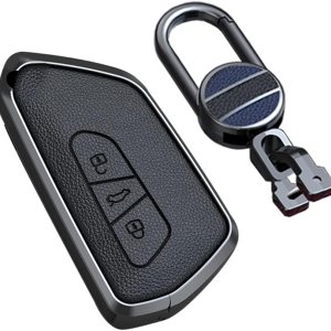 SANRILY Funda para llavero de metal y cuero de alta calidad sin llave para VW ID.4 2020 Skoda Octavia Seat Leon MK4 Funda para llave VW Golf 8 SANRILY Funda para llavero de metal y cuero de alta calidad sin llave para VW ID.4 2020 Skoda Octavia Seat Leon MK4 Funda para llave VW Golf 8