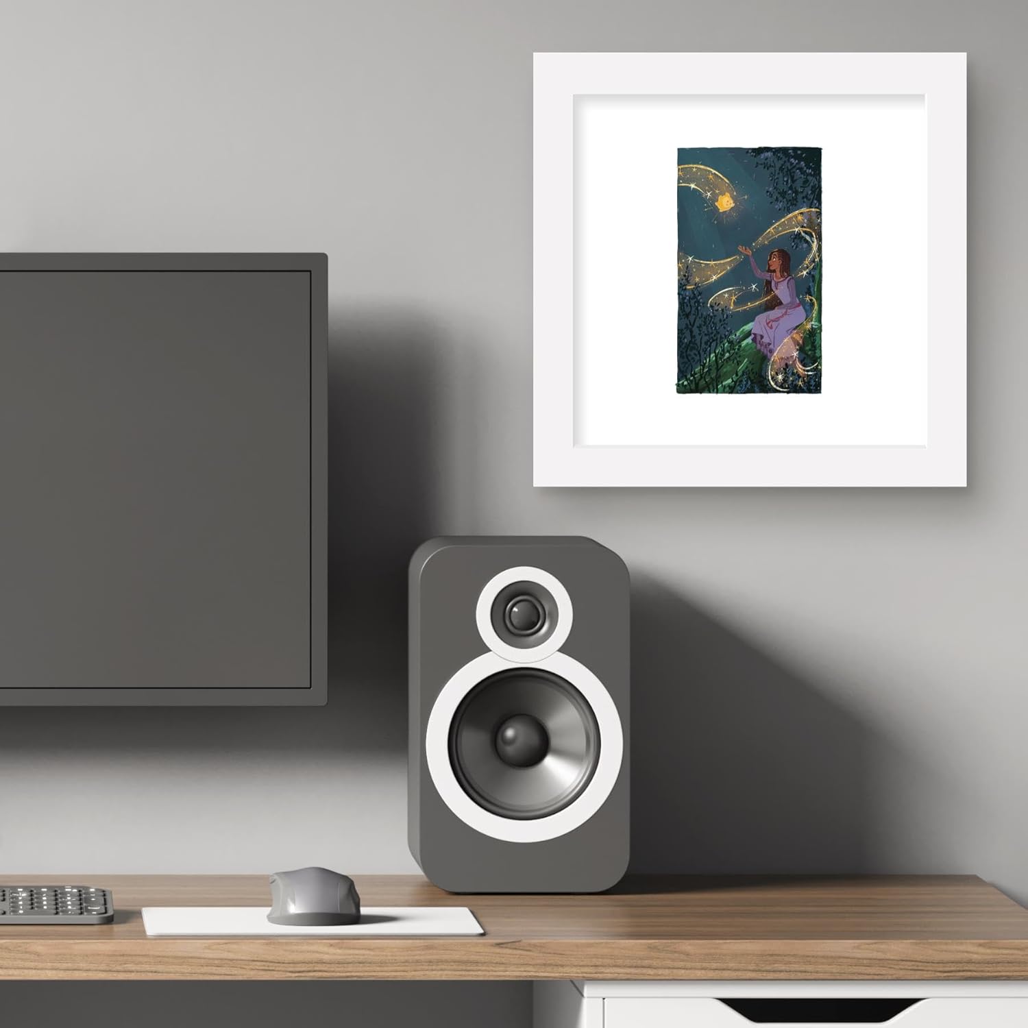 Trends International Gallery Pops Disney Wish – Wish Come True Panel #2 – Póster de pared, 12.00 x 12.00 pulgadas, versión de marco blanco