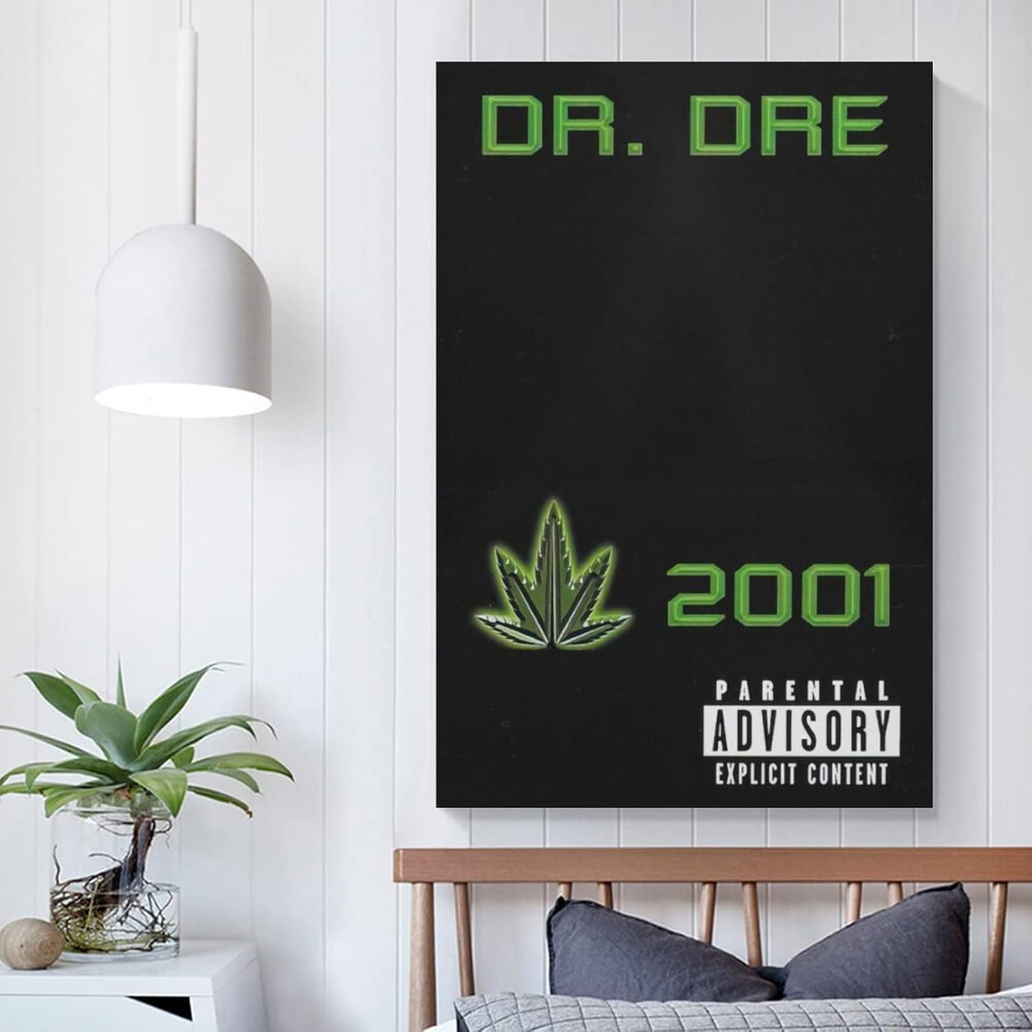 MALOOS Dr. Dre 2001 – Póster de lienzo decorativo para pared, pintura artística para sala de estar, dormitorio, regalo, sin marco, estilo sin marco,