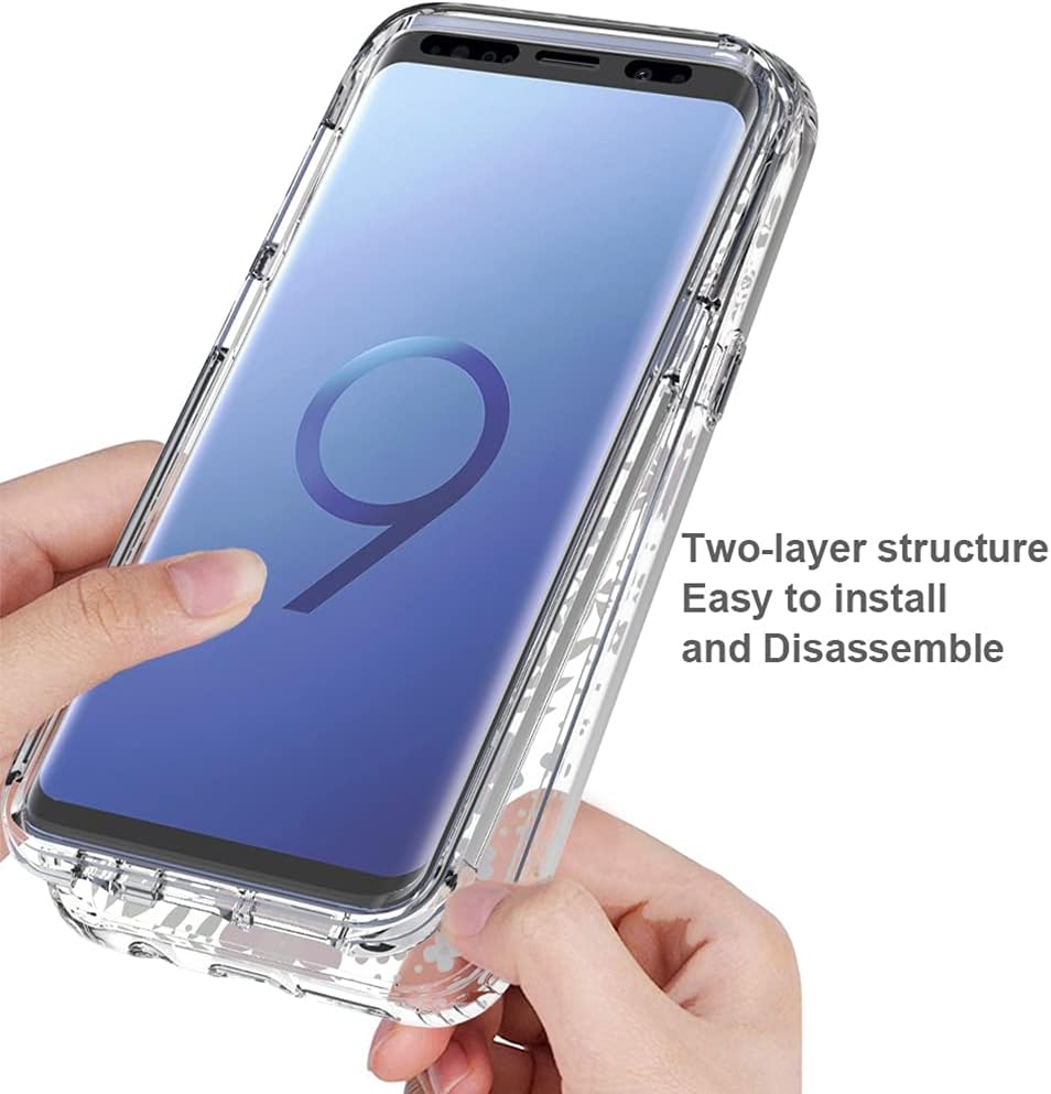 Vokuha Funda para Galaxy S9, Samsung S9 para niñas, bonita funda de TPU transparente floral a prueba de golpes para Samsung Galaxy S9 (estampados