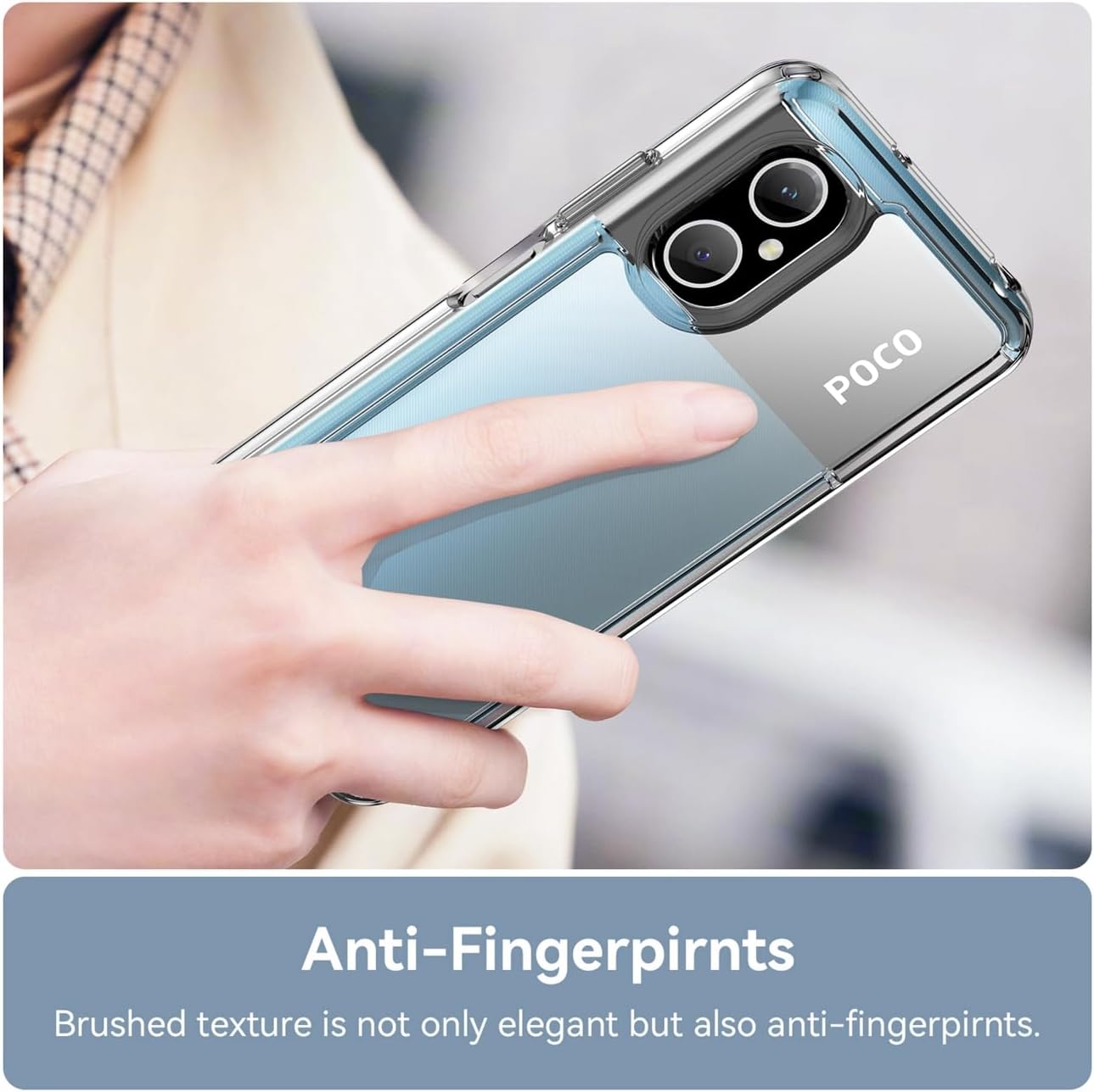 GTBDEKI Funda transparente para Poco M5 4G, Poco M4 5G 22071219CG funda con protector de pantalla, antiarañazos, a prueba de golpes, de