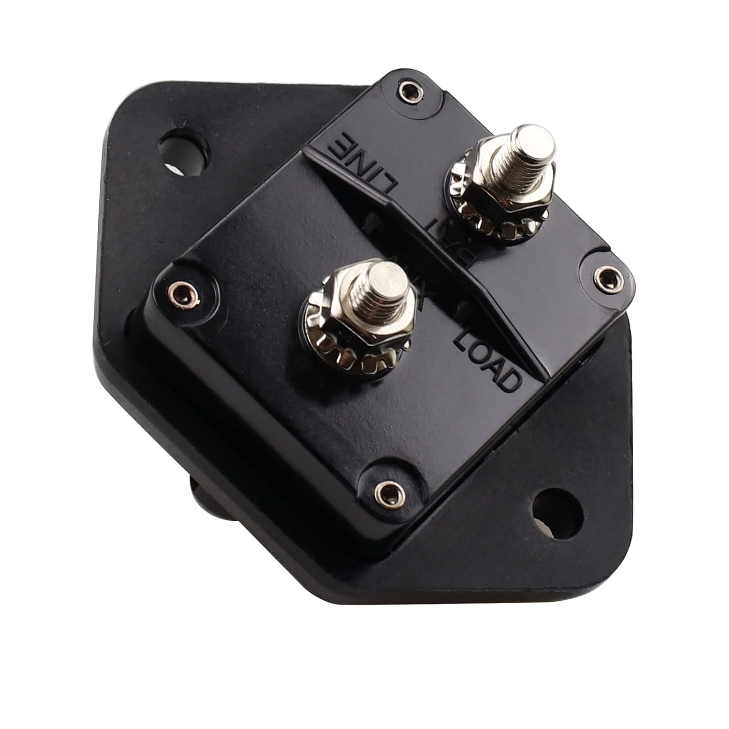 Disyuntor de montaje en panel de 12V-48V CC 50A, disyuntor de Hi-Amp 50A con reinicio manual y junta para auto, camión, RV, marino