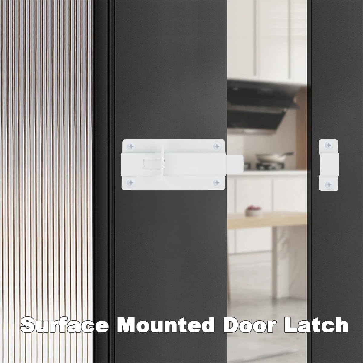 XXW 103BB-WH-2 – Pestillo de puerta corredera de acero inoxidable grueso, 3 pulgadas, blanco, paquete de 2, 103BB-WH-2