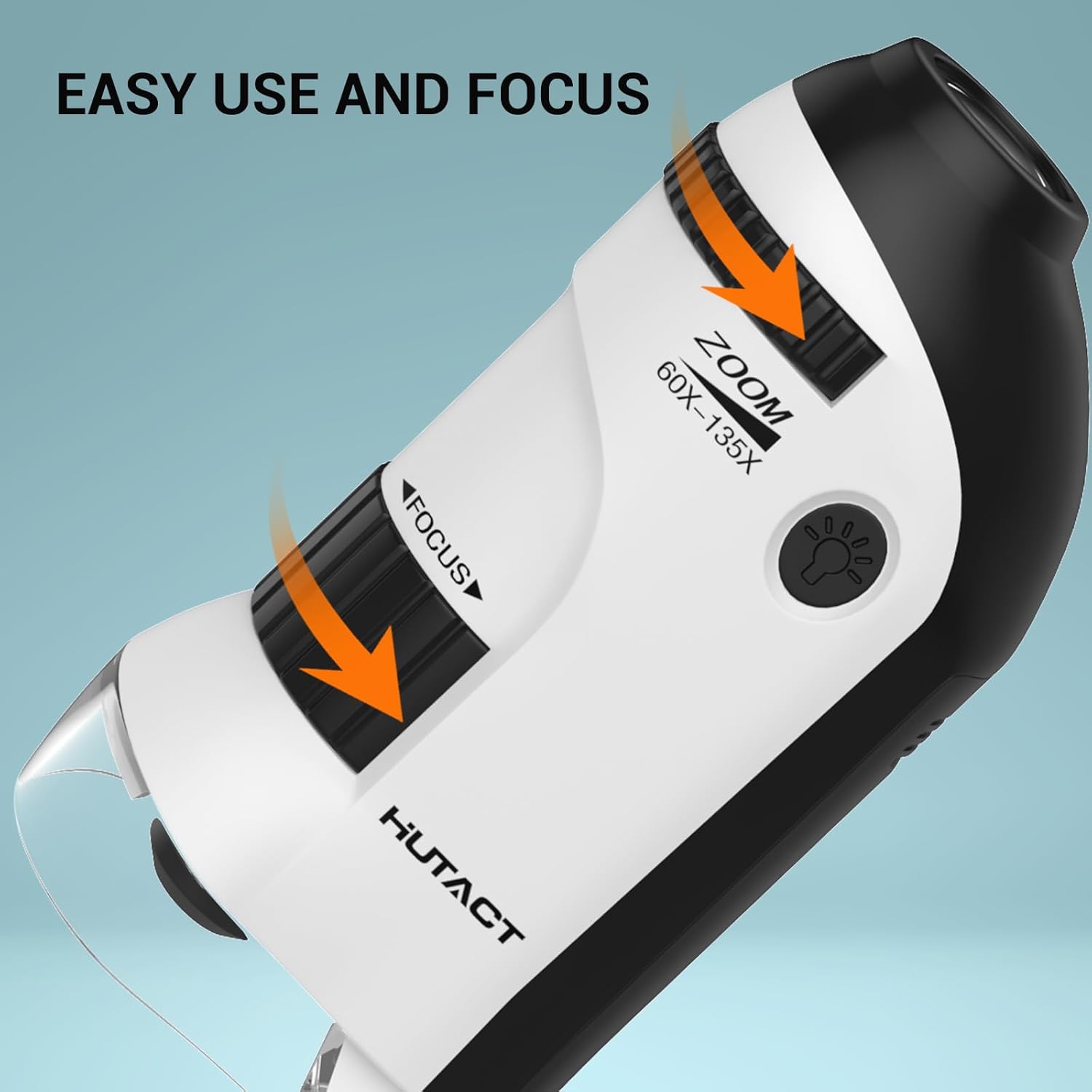 HUTACT Microscopio de bolsillo para niños, mini microscopio portátil 60X-135X con 5 diapositivas de microscopio, microscopio de mano para niños