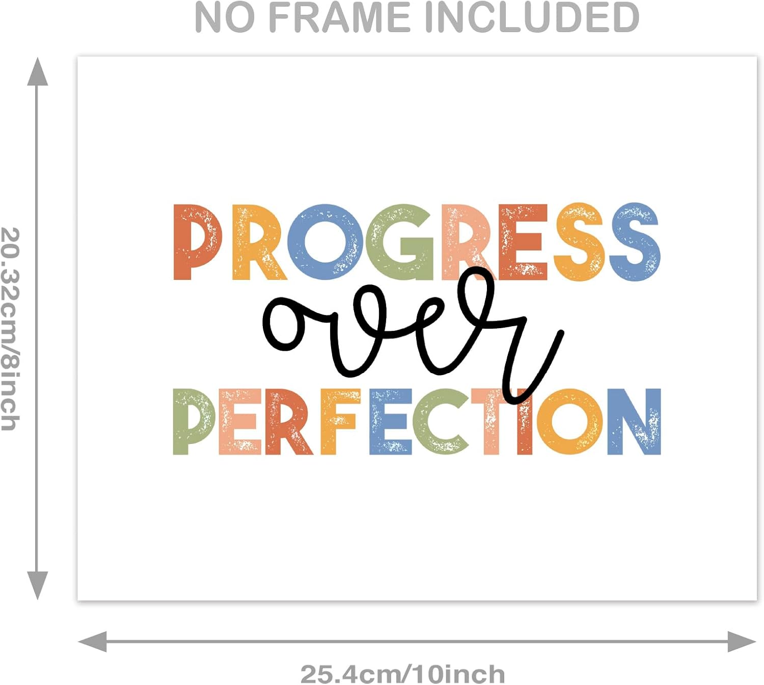 Progress Over Perfection – Póster motivacional para decoración de pared para aula, decoración de habitación infantil, decoración bohemia de aula de