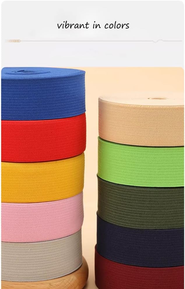 Banda elástica para coser, banda elástica de color para peluca, bandas elásticas de 1 pulgada, 16 yardas, banda elástica de punto, banda elástica,