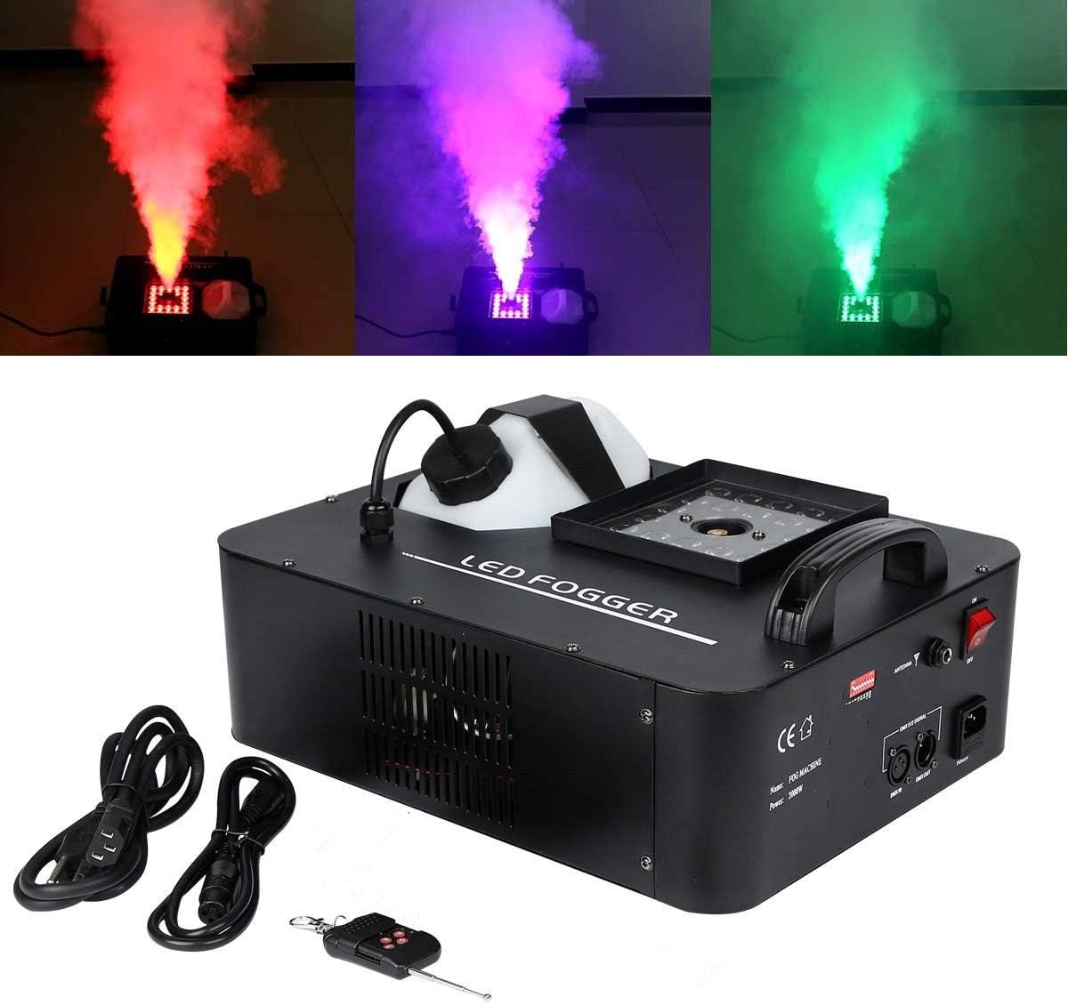 Máquina de niebla DMX 1500W 3 en 1 RGB Party 24 LED DJ etapa humo efecto control remoto