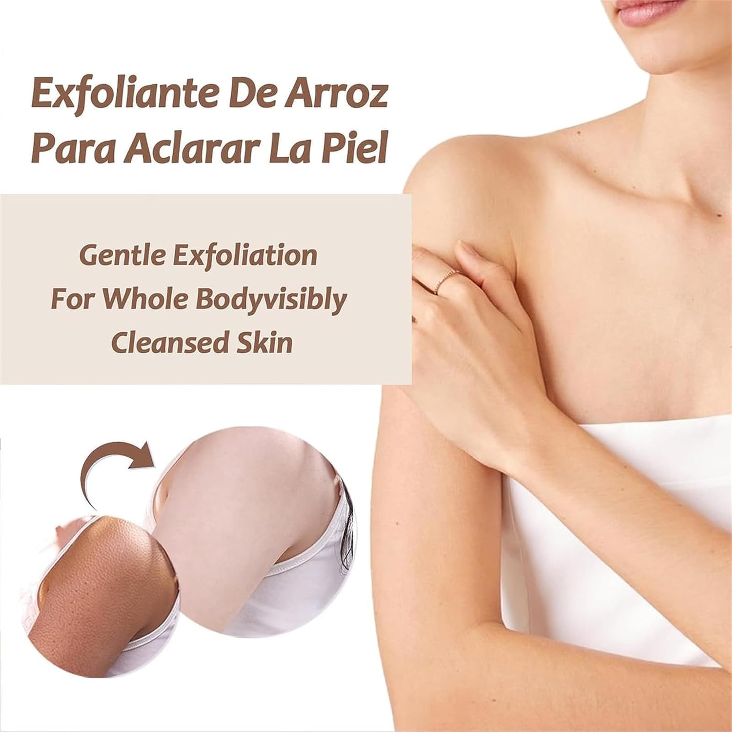 IVYDREVER Exfoliante De Arroz Para Aclarar La Piel, Exfoliante De Arroz Para Blanquear, Exfoliante De Arroz Para El Cuerpo Aclarador, Gel Exfoliante