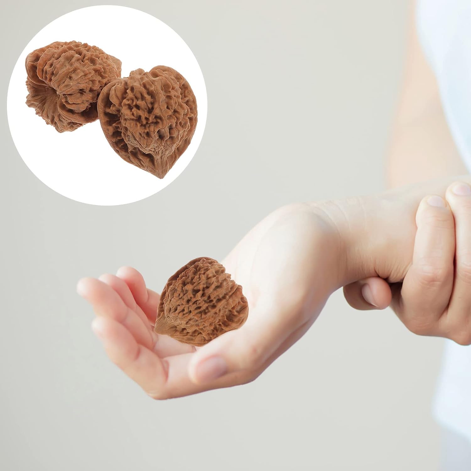 Healifty Pelotas de entrenamiento para ejercicio, 2 unidades, bolas de madera Baoding, bolas de ejercicio en forma de nogal, bolas de estrés, puntos