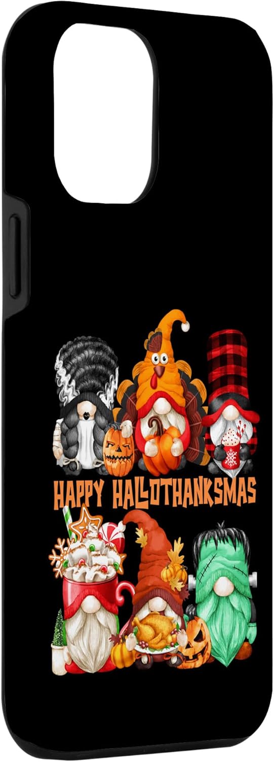 iPhone 13 Pro Max Halloween Acción de Gracias Navidad Gnomos Feliz Hallothanks caso