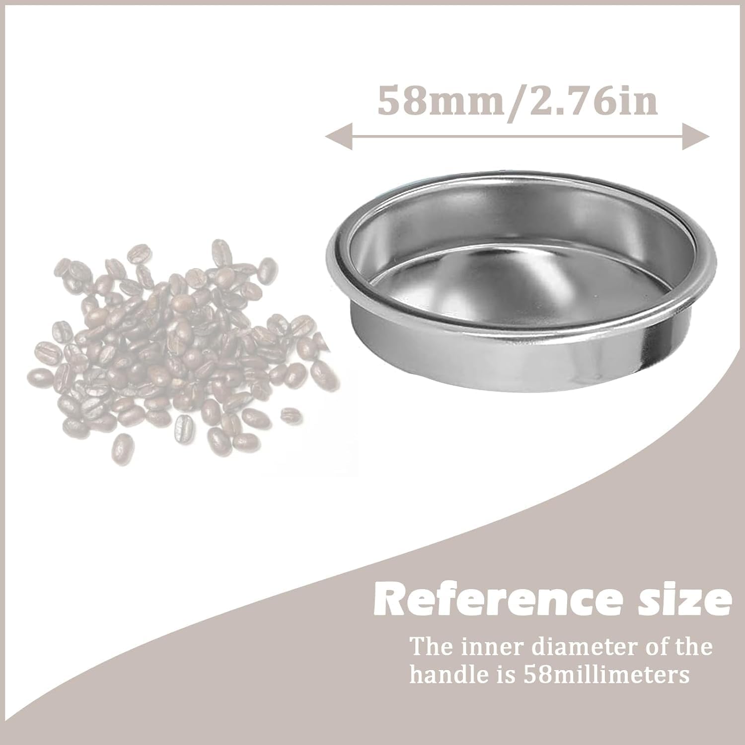 Cesta de filtro de descarga trasera de 2.283 in, filtro de retrolavado, cesta de filtro de acero inoxidable para Breville Gaggia Classic y otras