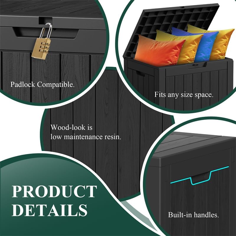 Caja de almacenamiento para exteriores, muebles de patio impermeables, herramientas de jardín, cojines, accesorios de piscina, banco de