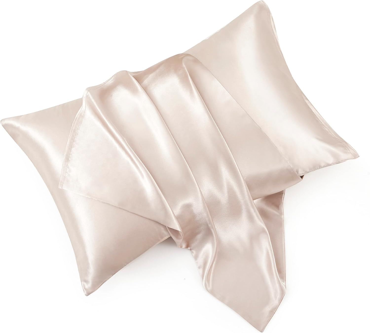 Juego de 2 fundas de almohada de satén color gris pardo con cierre de sobre, funda de almohada de seda gris pardo para cabello y piel (20 x 26