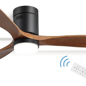 CACI Mall Ventilador de techo de 52 pulgadas con luces, ventiladores de techo de perfil bajo de montaje empotrado con control remoto de 6 CACI Mall Ventilador de techo de 52 pulgadas con luces, ventiladores de techo de perfil bajo de montaje empotrado con control remoto de 6