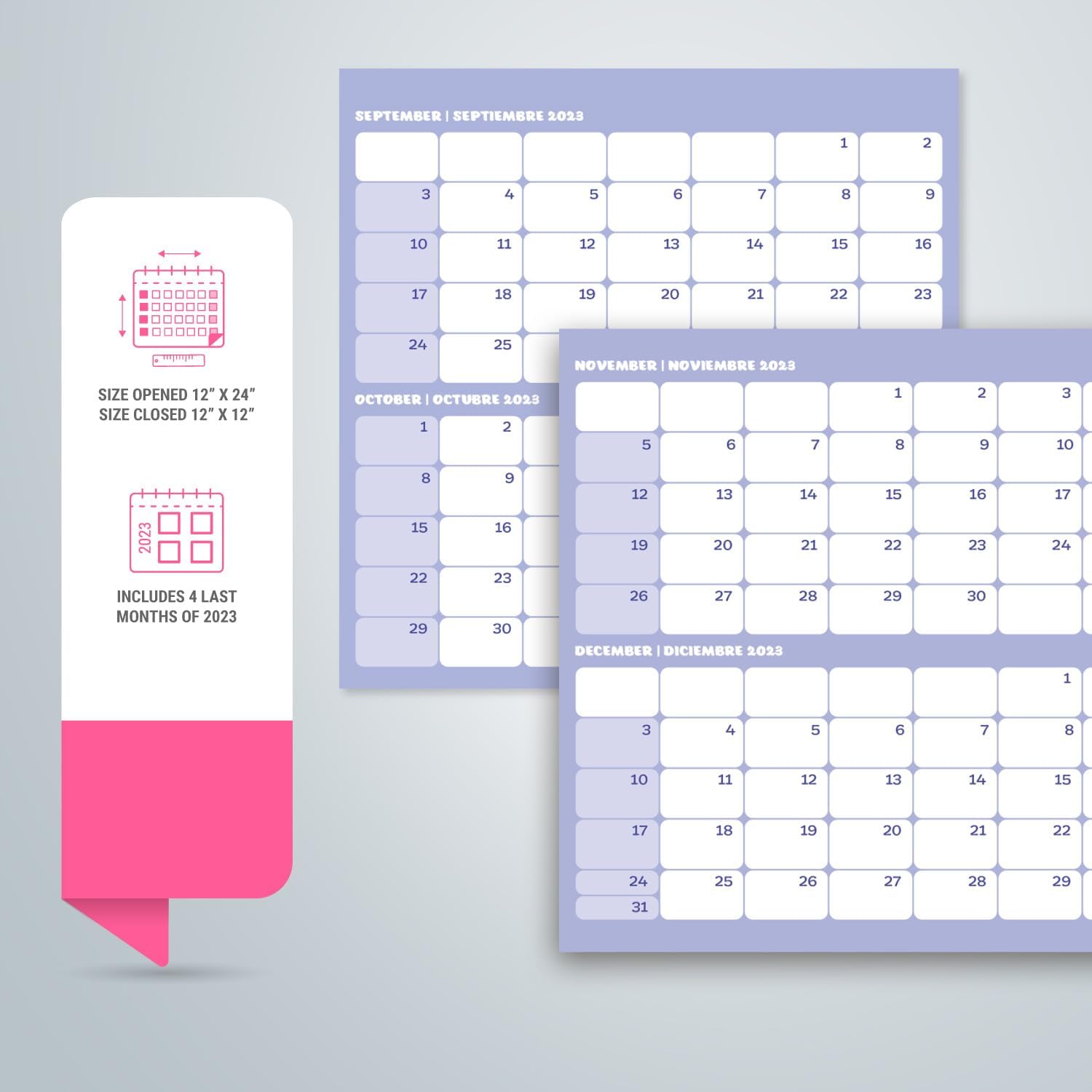 Calendario de pared de gatos 2024 de 12 x 12 pulgadas, libre de plástico FSC, comienza la semana el domingo, planificador de 12 meses, calendario de