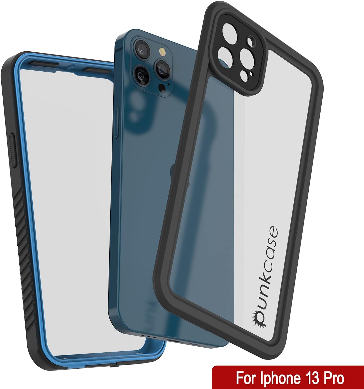 Punkcase Funda impermeable para iPhone 13 Pro Extreme Series Slim Fit Certificado IP68 a prueba de golpes a prueba de nieve con protector de