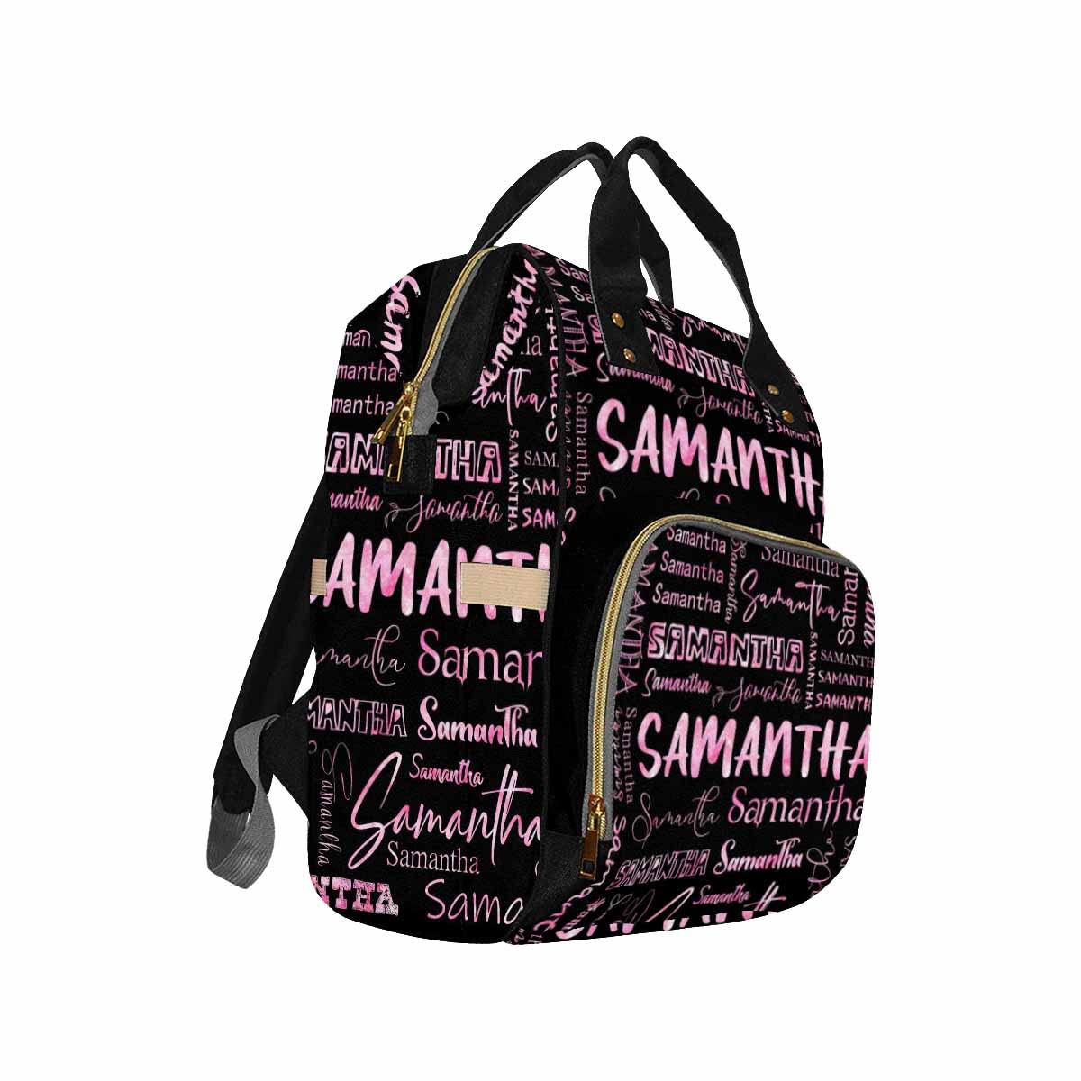 MyPupSocks Bolsa de pañales personalizada con nombre, bolsa de pañales personalizada con texto, a la moda, multiusos, bolsa de guardería para mamá,