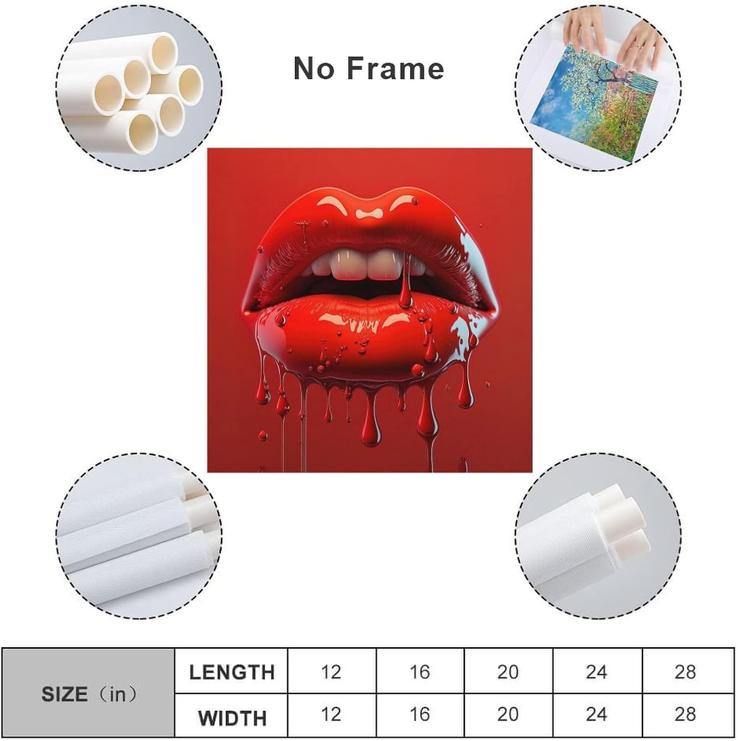 Pósteres estéticos minimalistas con labios rojos, decoración de dientes blancos sexys, arte de pared, arte de pared, lienzo, decoración de pared,