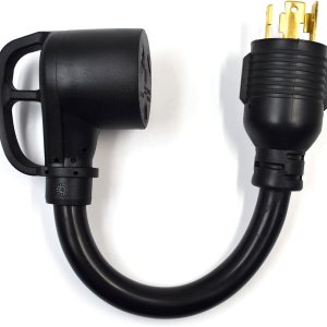 Cable adaptador de generador RV de 4 clavijas a 30 amperios con mango de agarre, bloqueo giratorio L14-30P macho a TT-30R hembra, resistente STW 10 Cable adaptador de generador RV de 4 clavijas a 30 amperios con mango de agarre, bloqueo giratorio L14-30P macho a TT-30R hembra, resistente STW 10