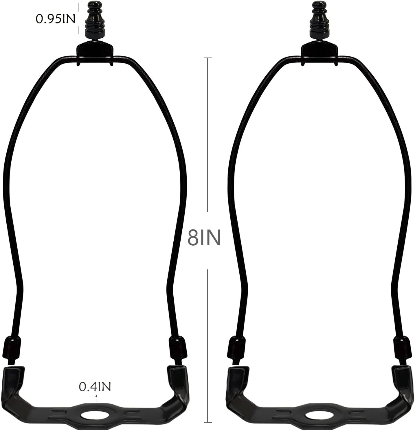 GIGIVOSHA Soporte para arpa de lámpara para mesa y lámparas de pie, 2 juegos de pantallas desmontables resistentes con montura estándar de 38 y