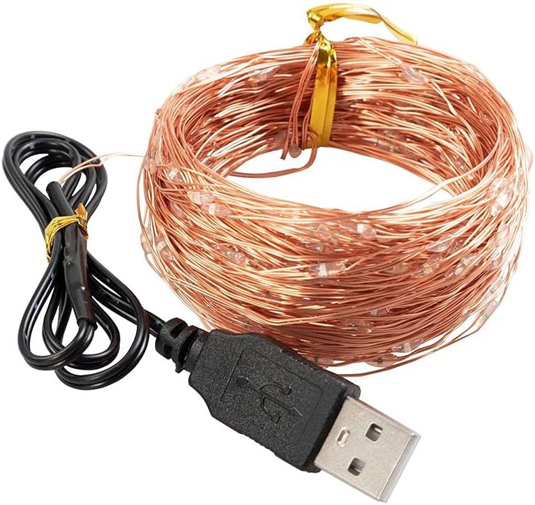 Guirnalda de luces LED, guirnalda de luces LED impermeables, tira de luces alimentadas por USB, para decoraciones de Navidad, bricolaje, boda,