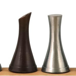 Royal Chess Mall – Juego de piezas de ajedrez de lujo de metal de latón de la serie Tower de 3.1″ – Plata y antiguo Royal Chess Mall – Juego de piezas de ajedrez de lujo de metal de latón de la serie Tower de 3.1″ – Plata y antiguo