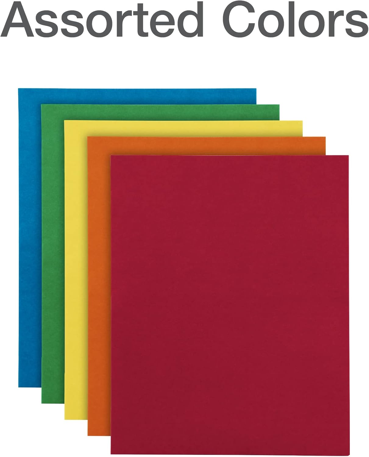 Oxford Carpetas de 2 bolsillos, Mega caja de 125, carpetas de papel texturizadas, colores surtidos (azul claro, verde, amarillo, naranja y rojo),